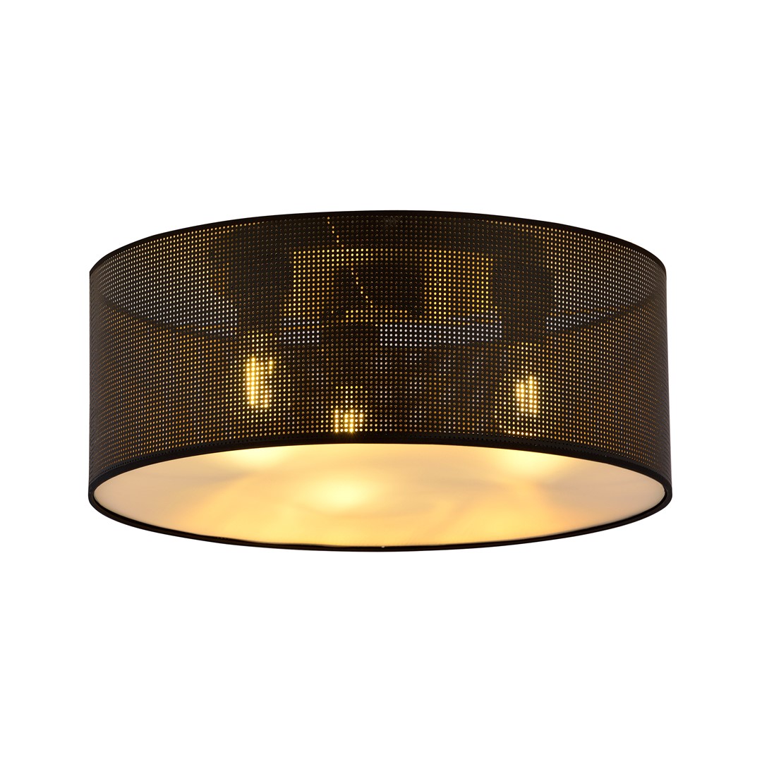 Emibig Stropna svjetiljka ASTON 230V 10W MAX LED E27 Čelik/ Tkanina Crna