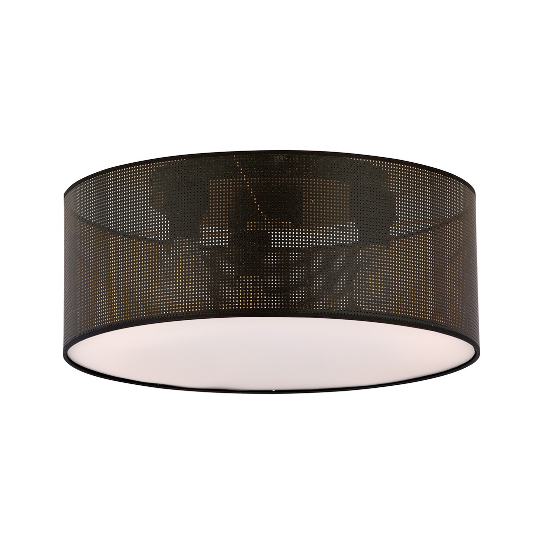 Emibig Stropna svjetiljka ASTON 230V 10W MAX LED E27 Čelik/ Tkanina Crna
