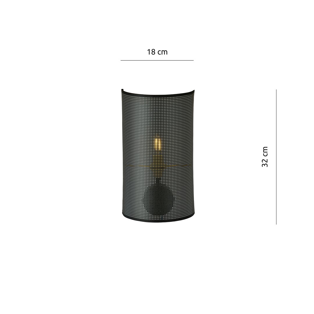 Emibig Zidna lampa ASTON 230V 10W MAX LED E14 Čelik/ Tkanina Crna