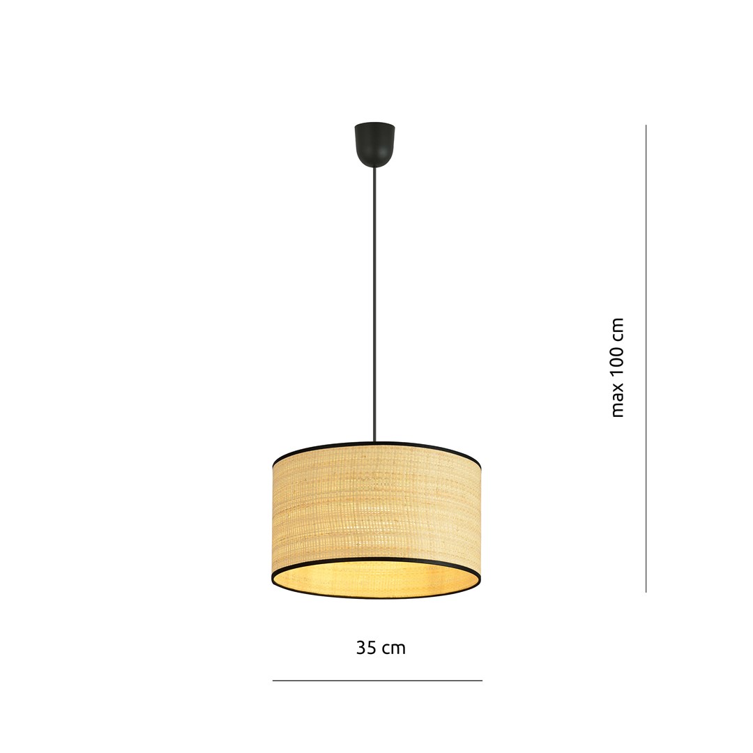 Emibig Visilica ASTON 230V 10W MAX LED E27 Čelik/ Tkanina Crna