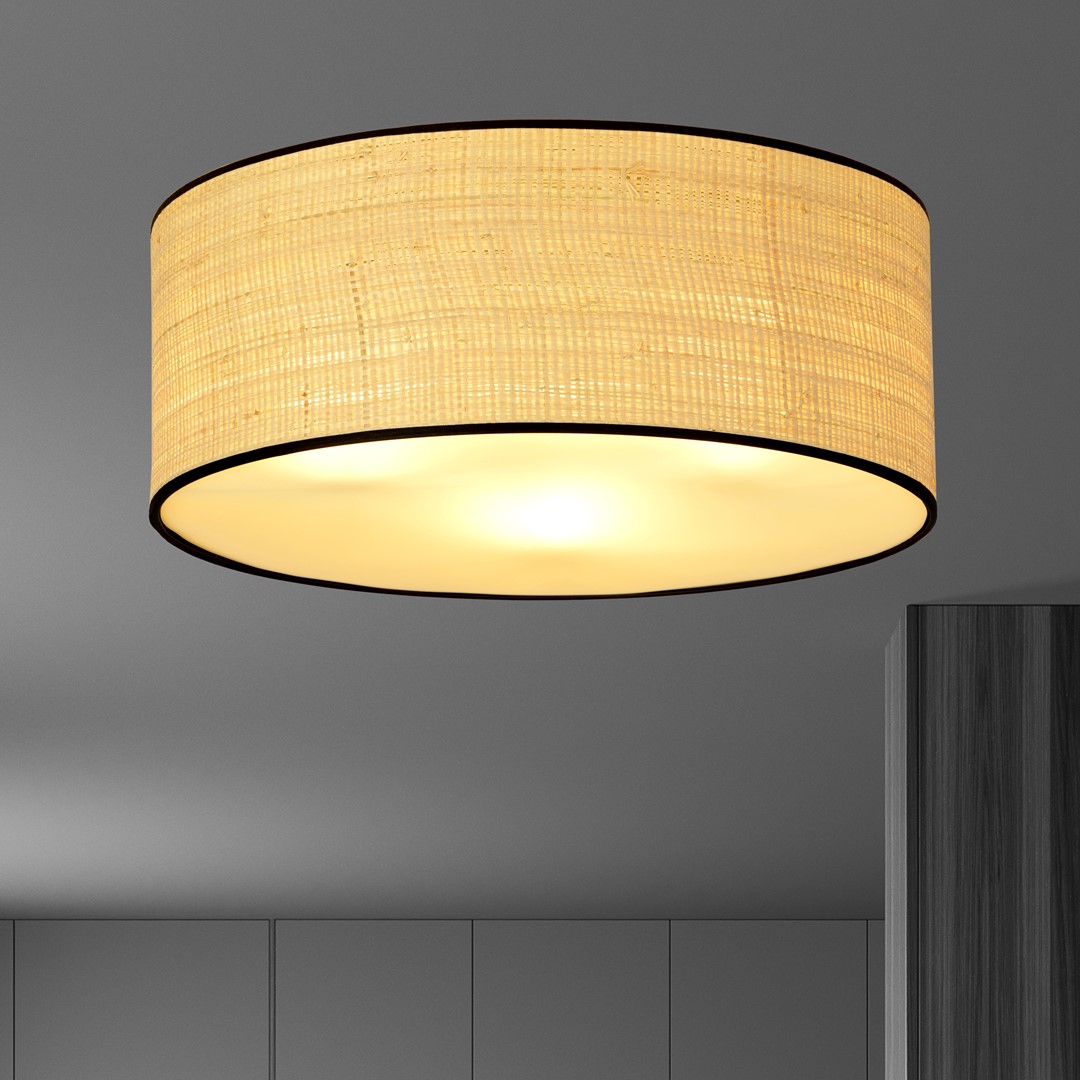 Emibig Stropna svjetiljka ASTON 230V 10W MAX LED E27 Čelik/ Tkanina Crna