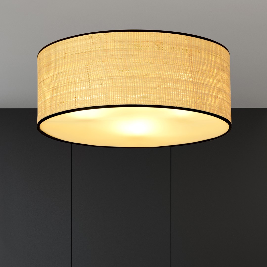 Emibig Stropna svjetiljka ASTON 230V 10W MAX LED E27 Čelik/ Tkanina Crna