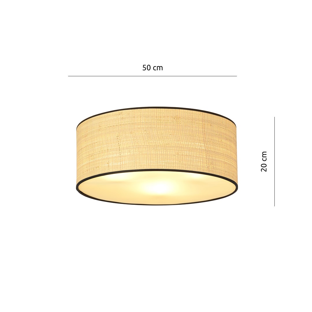 Emibig Stropna svjetiljka ASTON 230V 10W MAX LED E27 Čelik/ Tkanina Crna