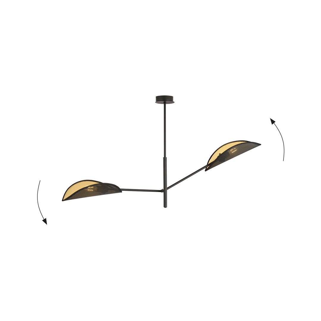 Emibig Stropna svjetiljka VENE 230V 10W MAX LED E14 Čelik/ Tkanina Crna