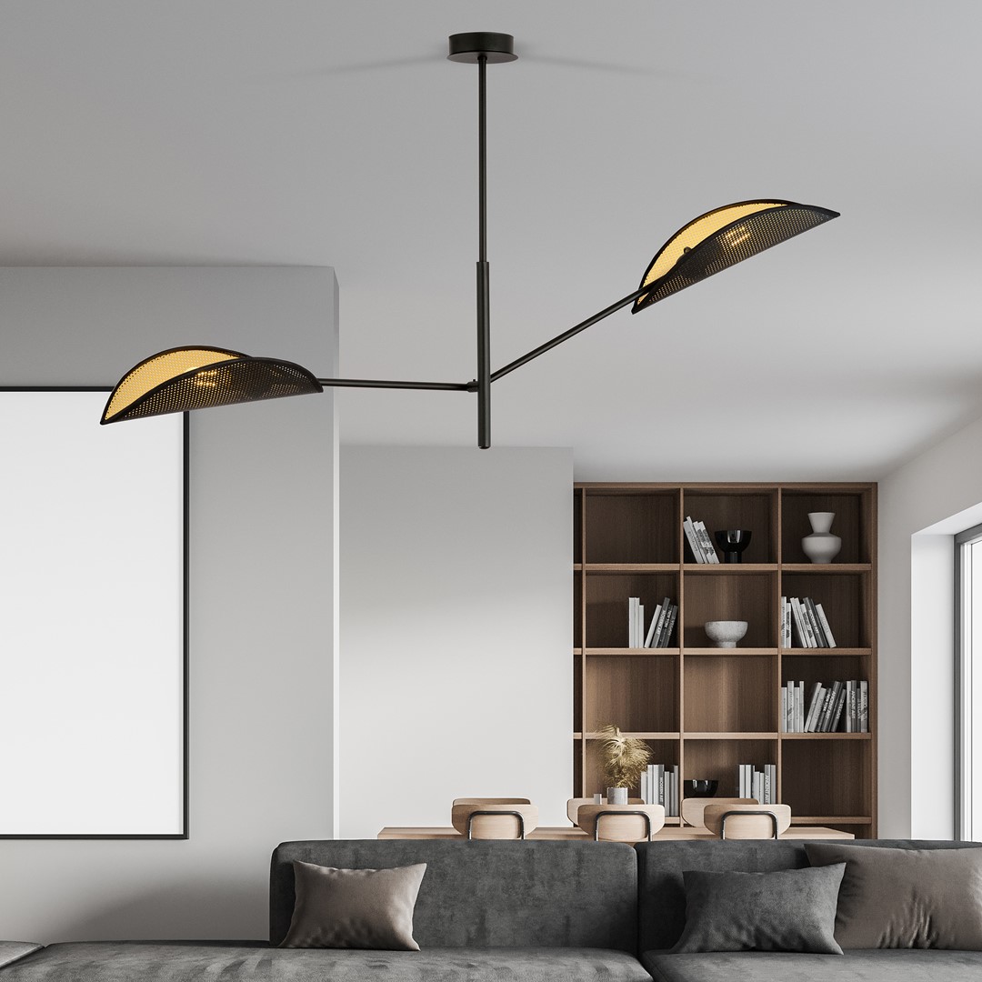 Emibig Stropna svjetiljka VENE 230V 10W MAX LED E14 Čelik/ Tkanina Crna