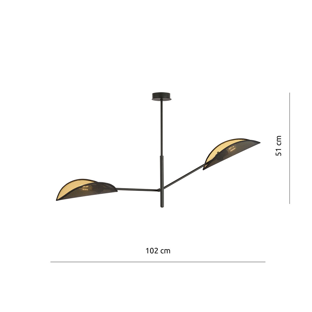 Emibig Stropna svjetiljka VENE 230V 10W MAX LED E14 Čelik/ Tkanina Crna