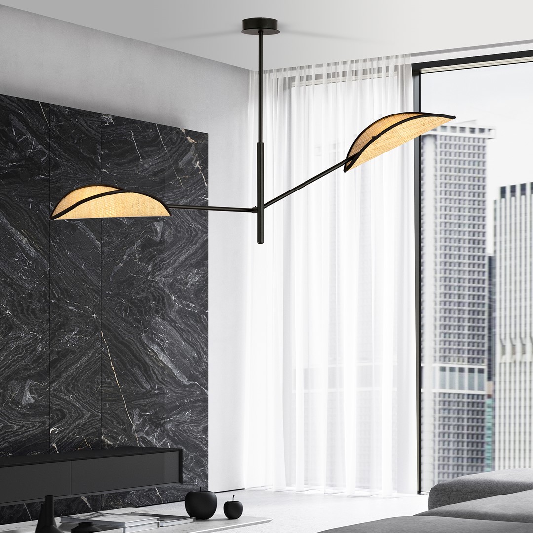 Emibig Stropna svjetiljka VENE 230V 10W MAX LED E14 Čelik/ Tkanina Crna