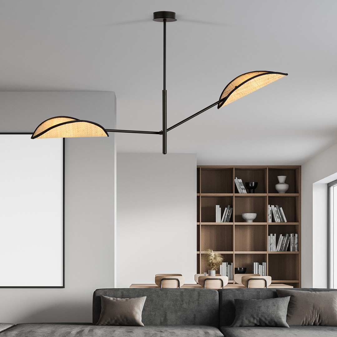 Emibig Stropna svjetiljka VENE 230V 10W MAX LED E14 Čelik/ Tkanina Crna
