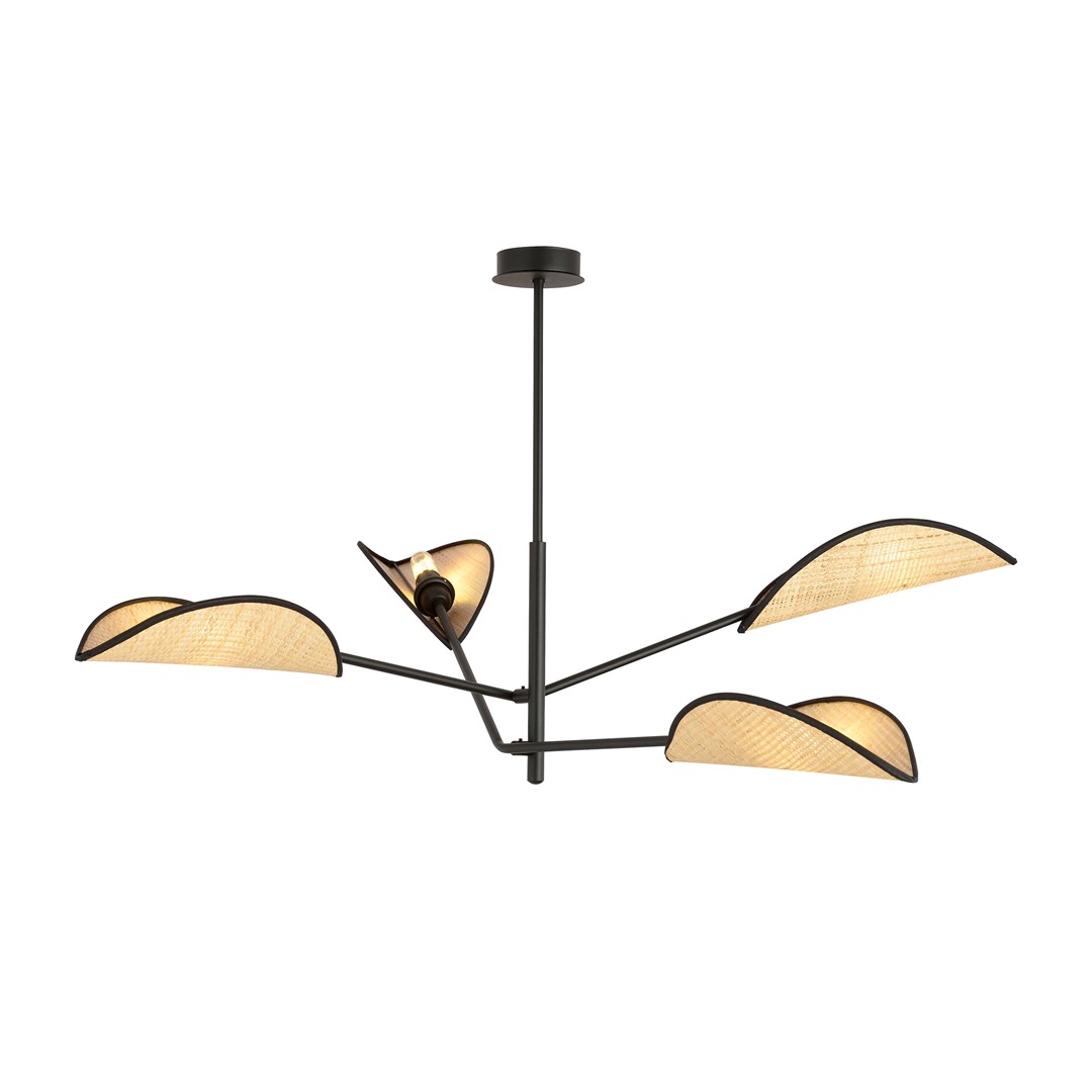 Emibig Stropna svjetiljka VENE 230V 10W MAX LED E14 Čelik/ Tkanina Crna