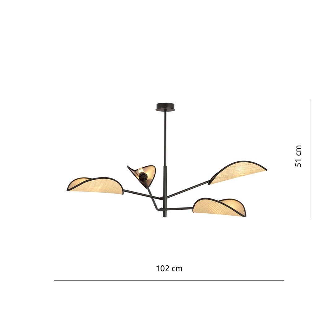 Emibig Stropna svjetiljka VENE 230V 10W MAX LED E14 Čelik/ Tkanina Crna