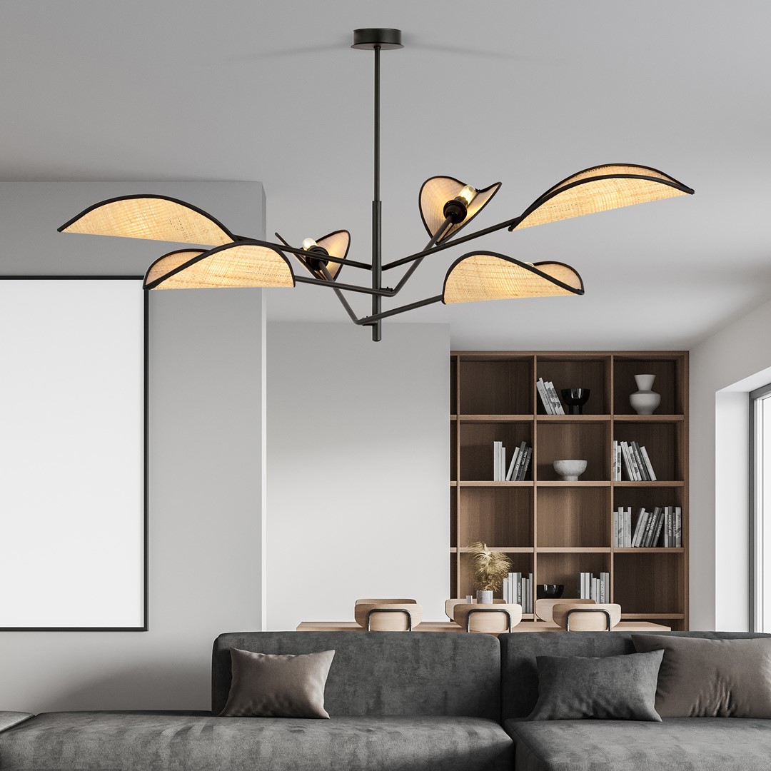 Emibig Stropna svjetiljka VENE 230V 10W MAX LED E14 Čelik/ Tkanina Crna