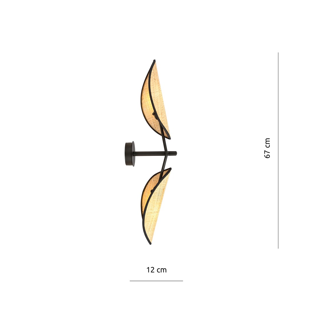 Emibig Zidna lampa VENE 230V 10W MAX LED E14 Čelik/ Tkanina Crna