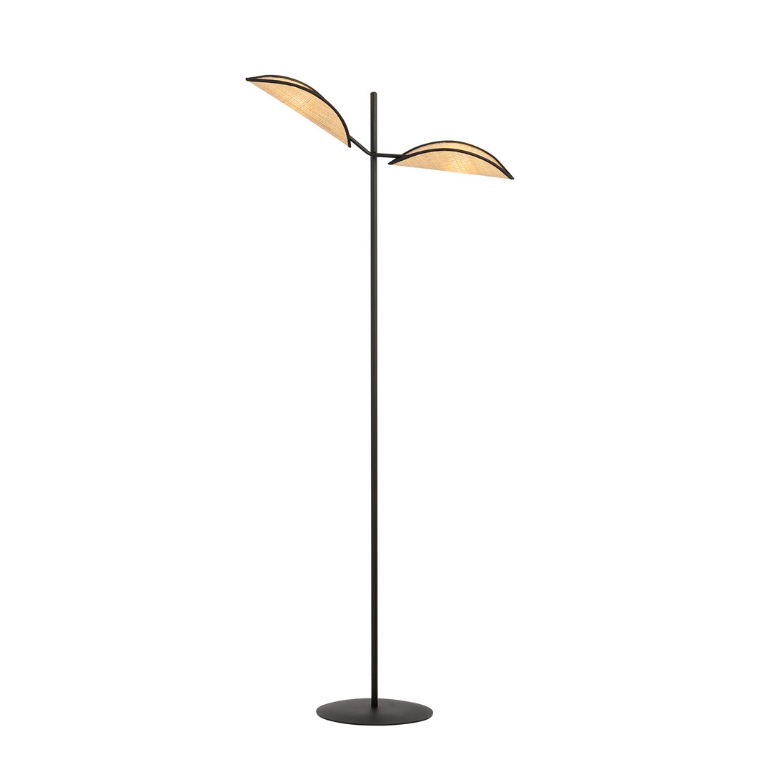 Emibig Podna lampa VENE 230V 10W MAX LED E14 Čelik/ Tkanina Crna