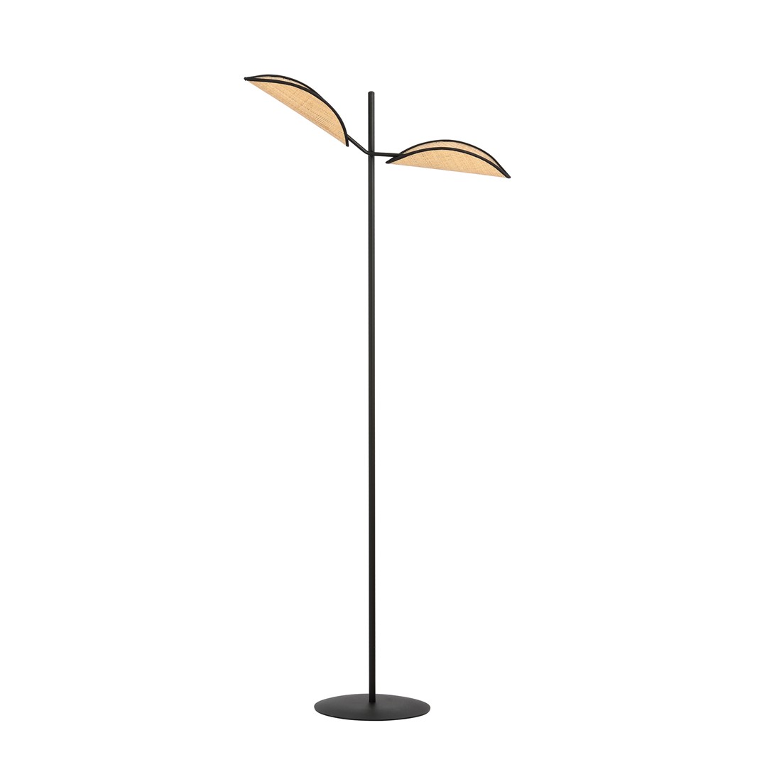 Emibig Podna lampa VENE 230V 10W MAX LED E14 Čelik/ Tkanina Crna