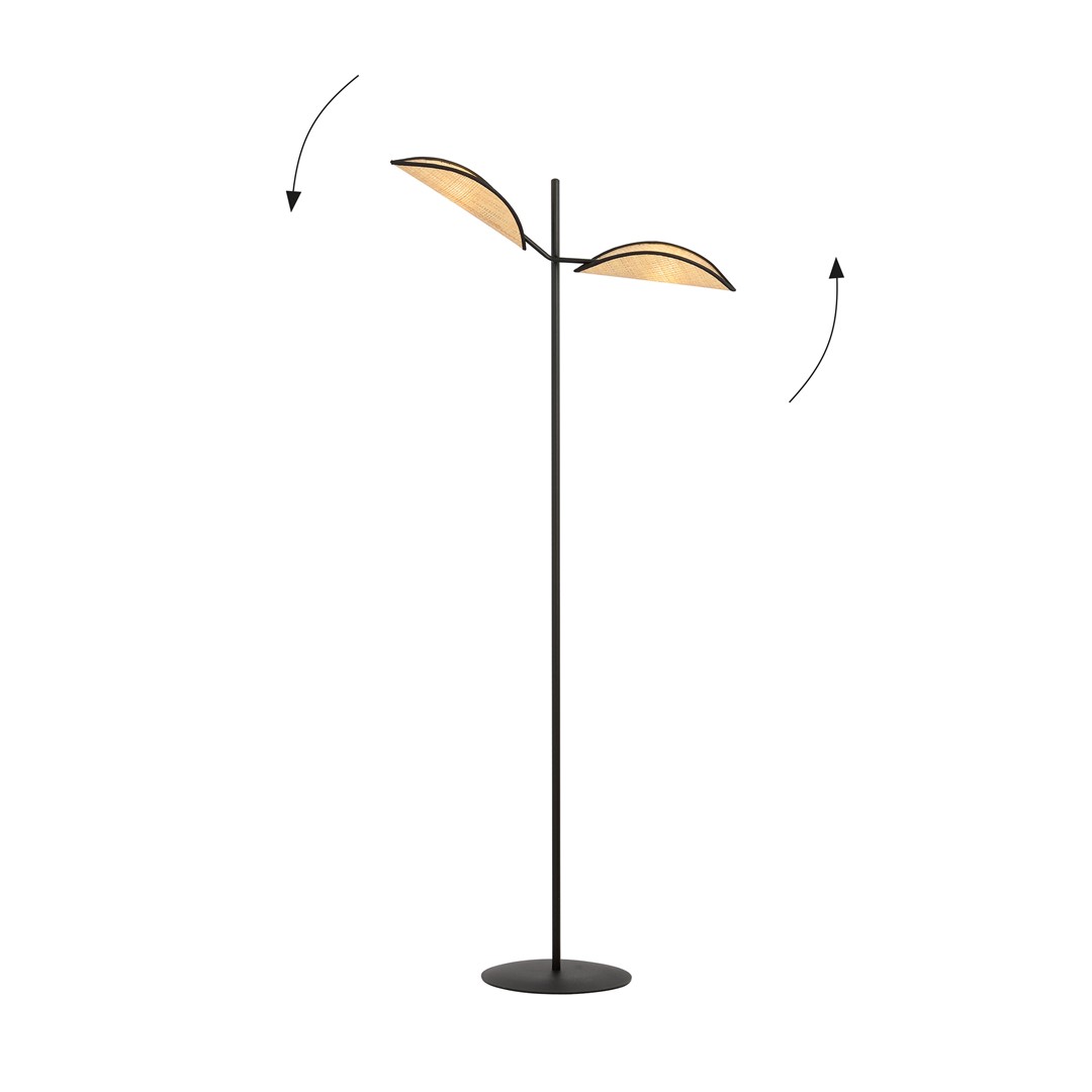 Emibig Podna lampa VENE 230V 10W MAX LED E14 Čelik/ Tkanina Crna
