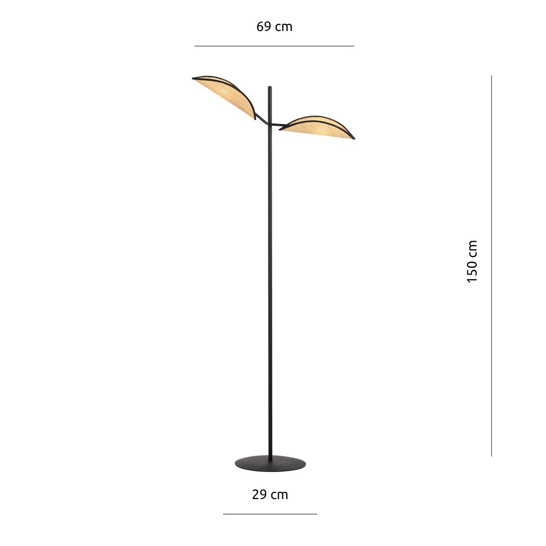 Emibig Podna lampa VENE 230V 10W MAX LED E14 Čelik/ Tkanina Crna