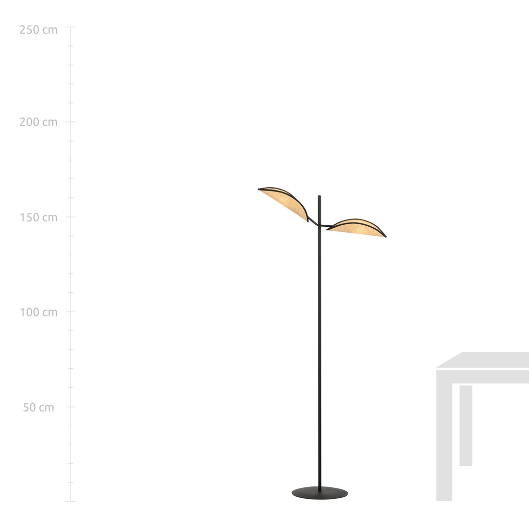 Emibig Podna lampa VENE 230V 10W MAX LED E14 Čelik/ Tkanina Crna
