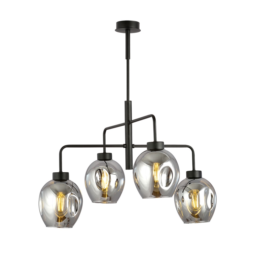 Emibig Visilica LUKKA 230V 15W MAX LED E27 Čelik/ Staklo Crna