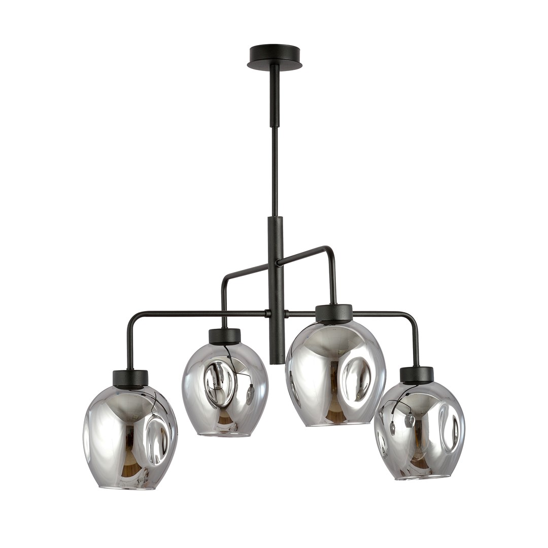 Emibig Visilica LUKKA 230V 15W MAX LED E27 Čelik/ Staklo Crna
