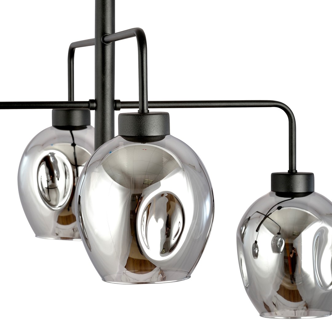 Emibig Visilica LUKKA 230V 15W MAX LED E27 Čelik/ Staklo Crna