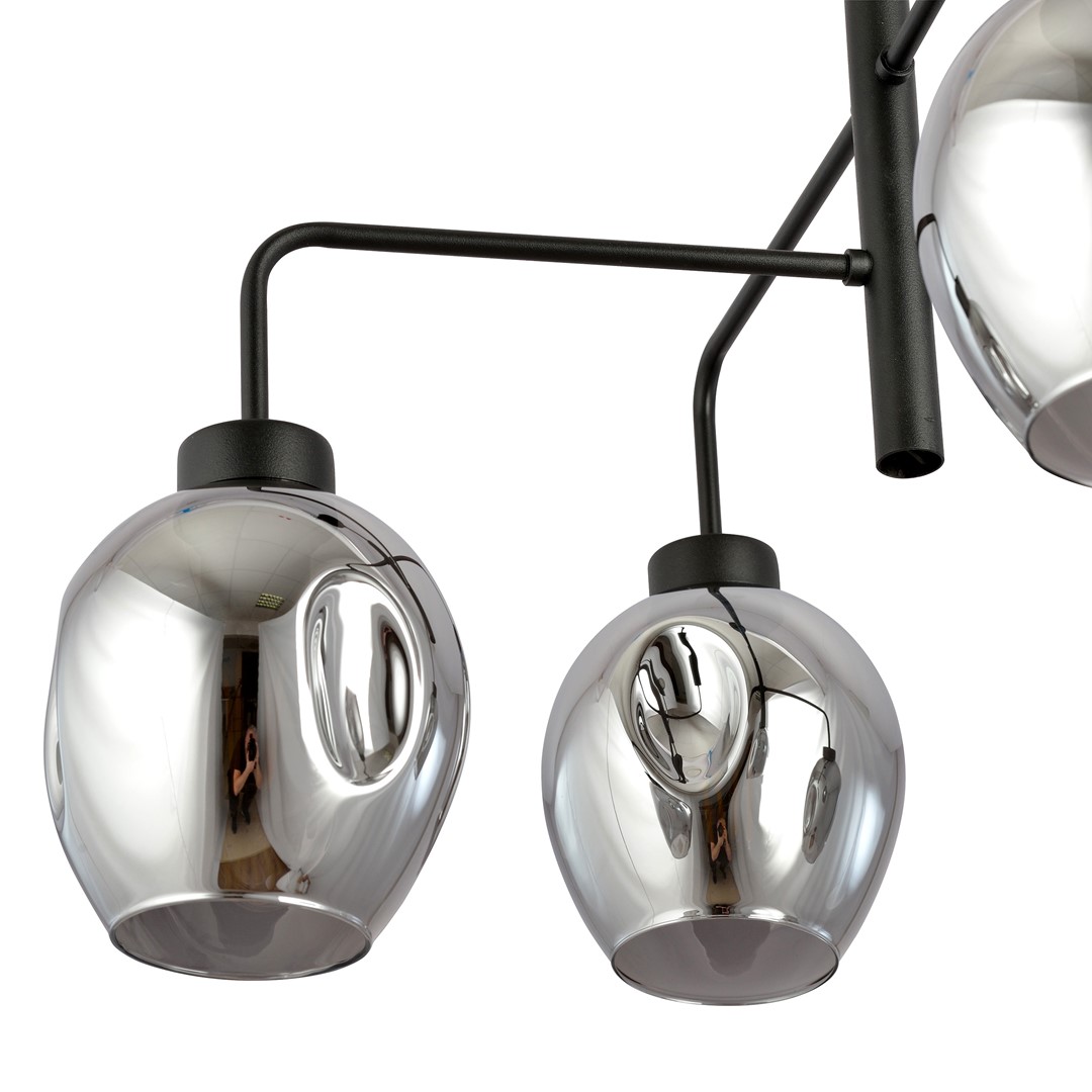 Emibig Visilica LUKKA 230V 15W MAX LED E27 Čelik/ Staklo Crna