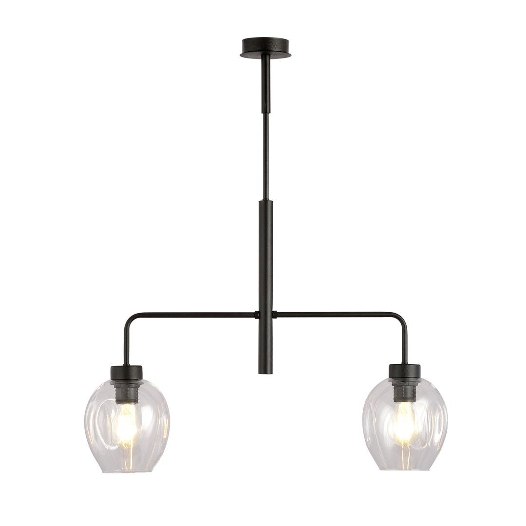 Emibig Visilica LUKKA 230V 15W MAX LED E27 Čelik/ Staklo Crna