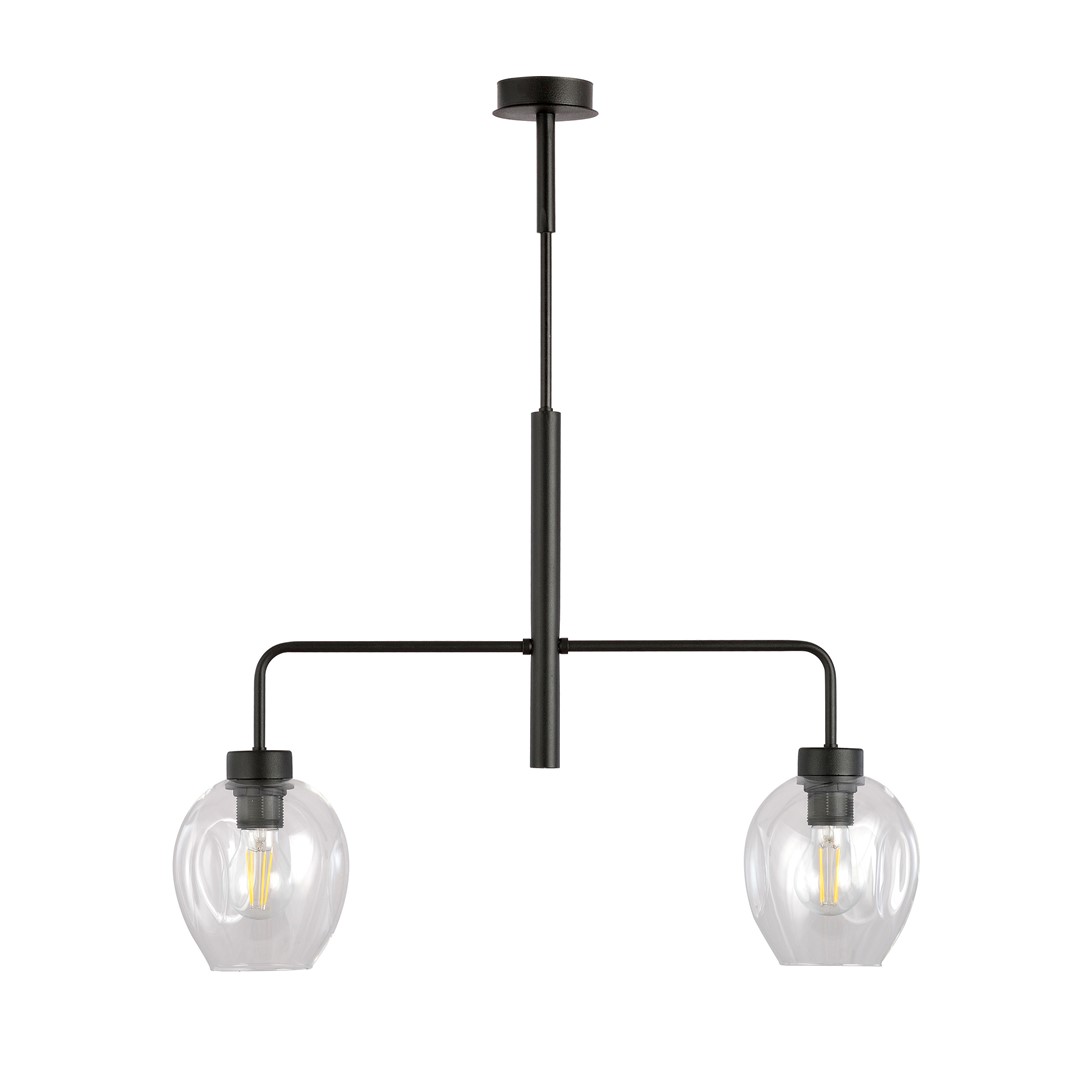 Emibig Visilica LUKKA 230V 15W MAX LED E27 Čelik/ Staklo Crna