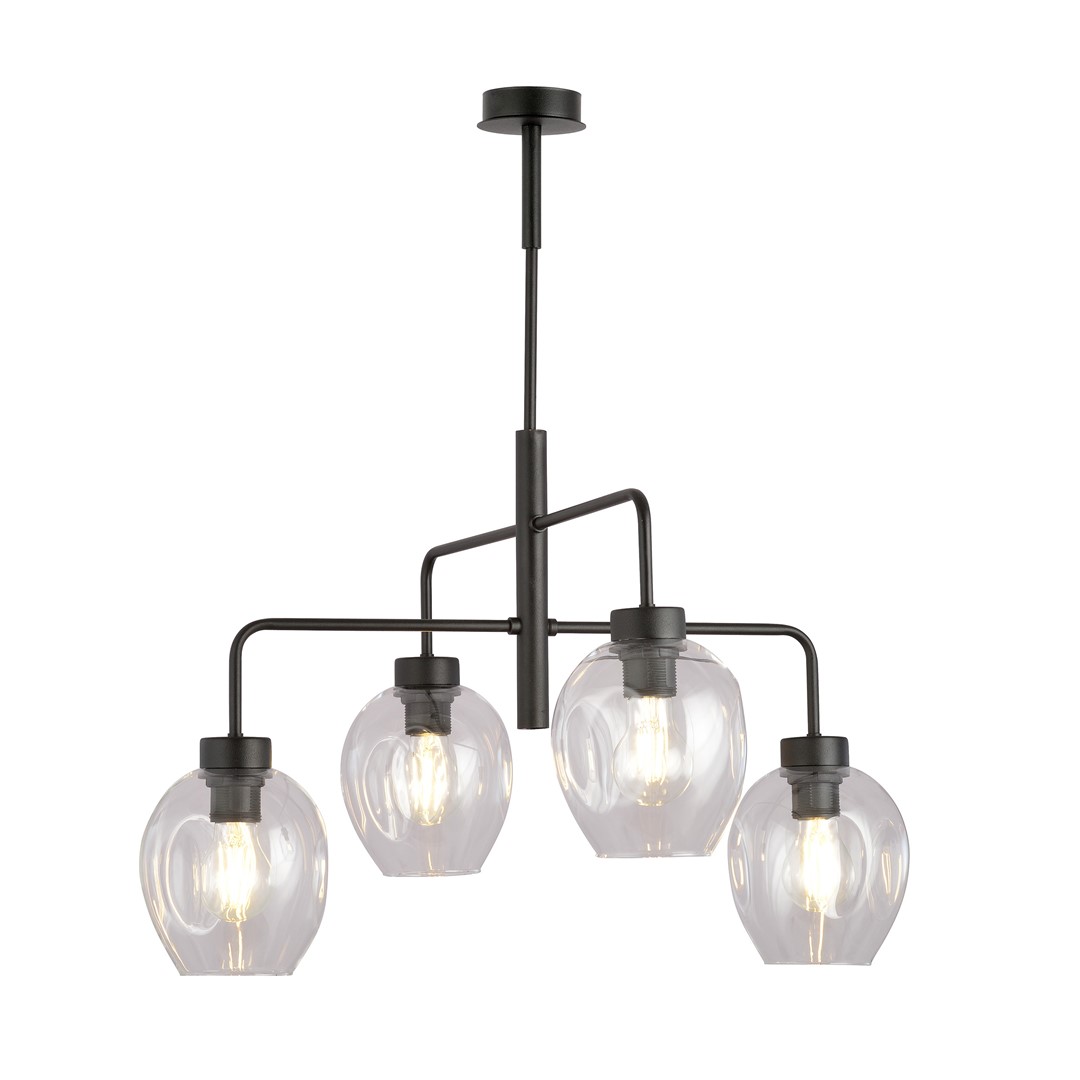 Emibig Visilica LUKKA 230V 15W MAX LED E27 Čelik/ Staklo Crna
