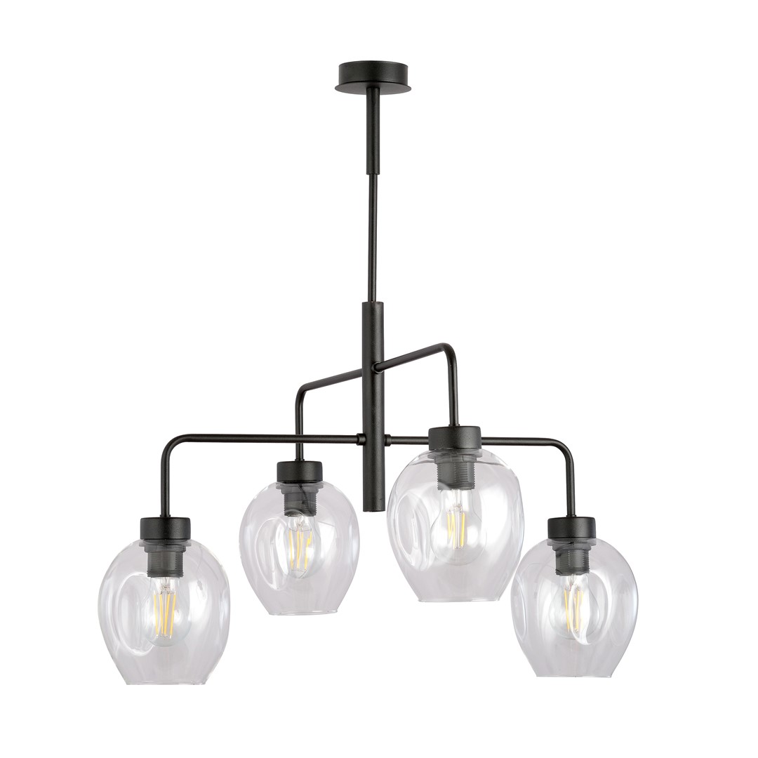 Emibig Visilica LUKKA 230V 15W MAX LED E27 Čelik/ Staklo Crna