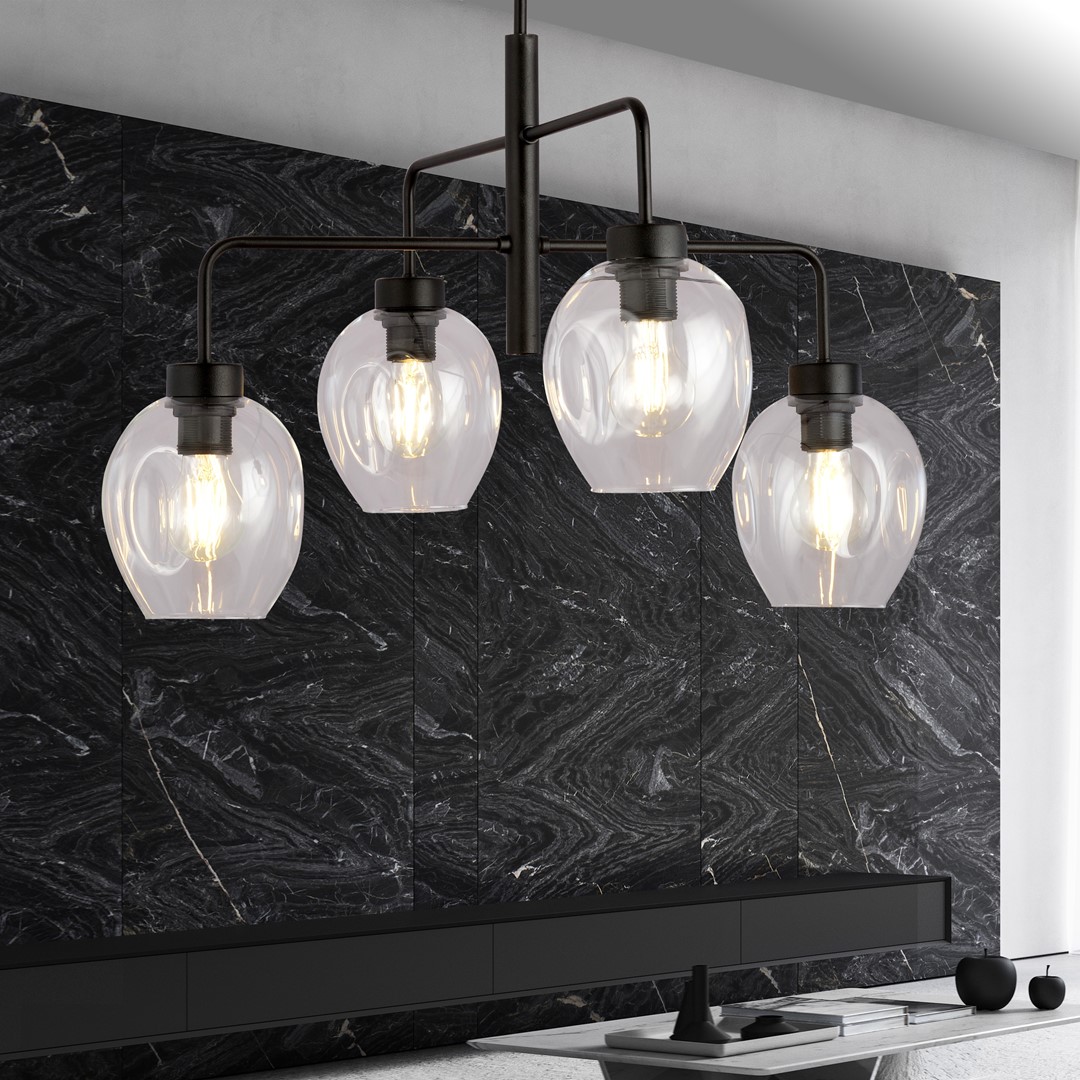 Emibig Visilica LUKKA 230V 15W MAX LED E27 Čelik/ Staklo Crna
