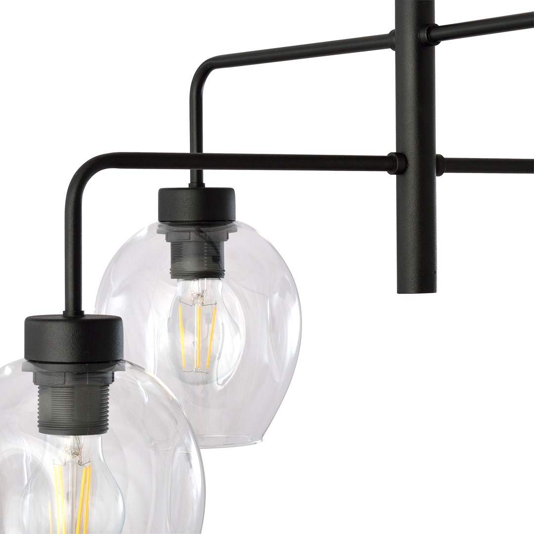 Emibig Visilica LUKKA 230V 15W MAX LED E27 Čelik/ Staklo Crna