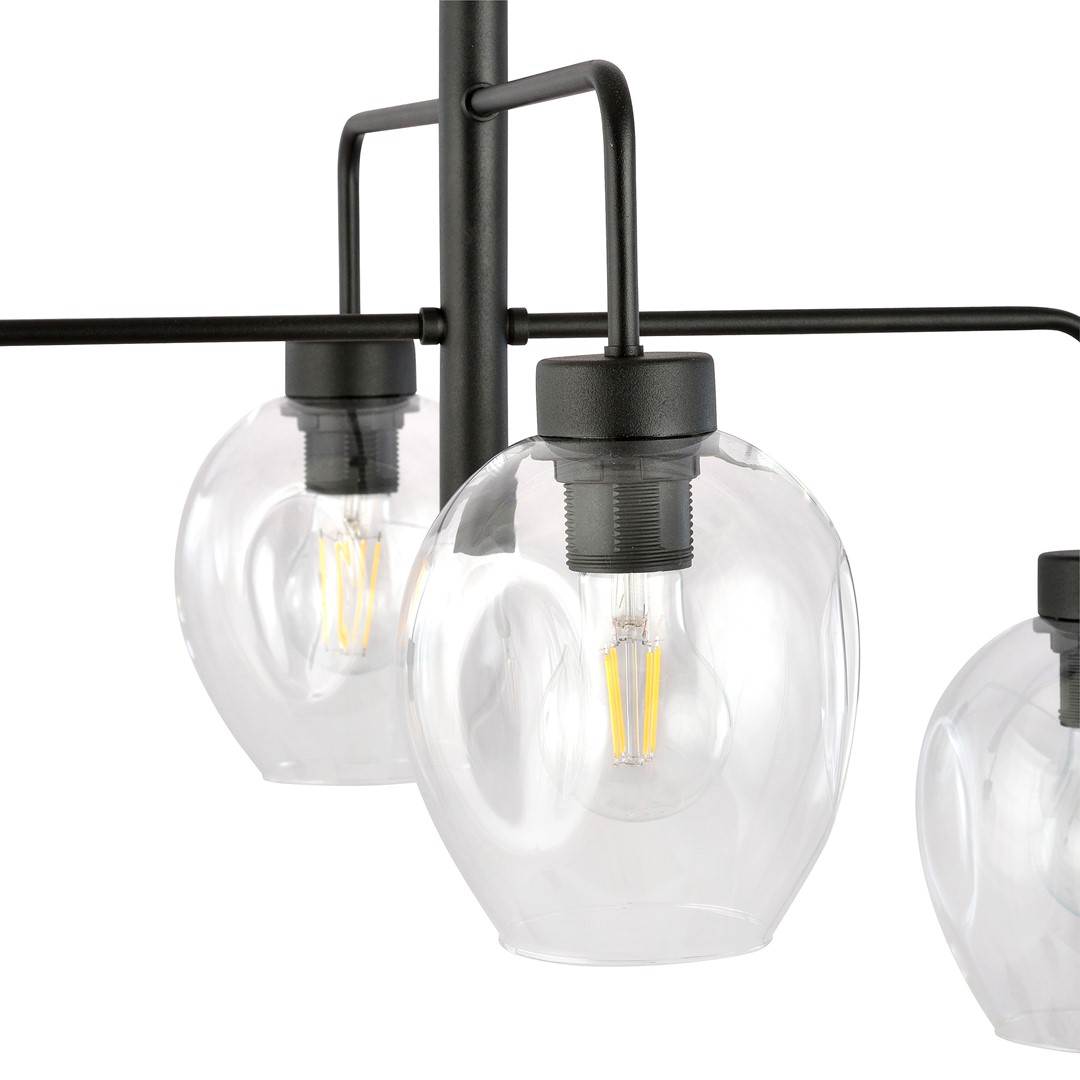 Emibig Visilica LUKKA 230V 15W MAX LED E27 Čelik/ Staklo Crna