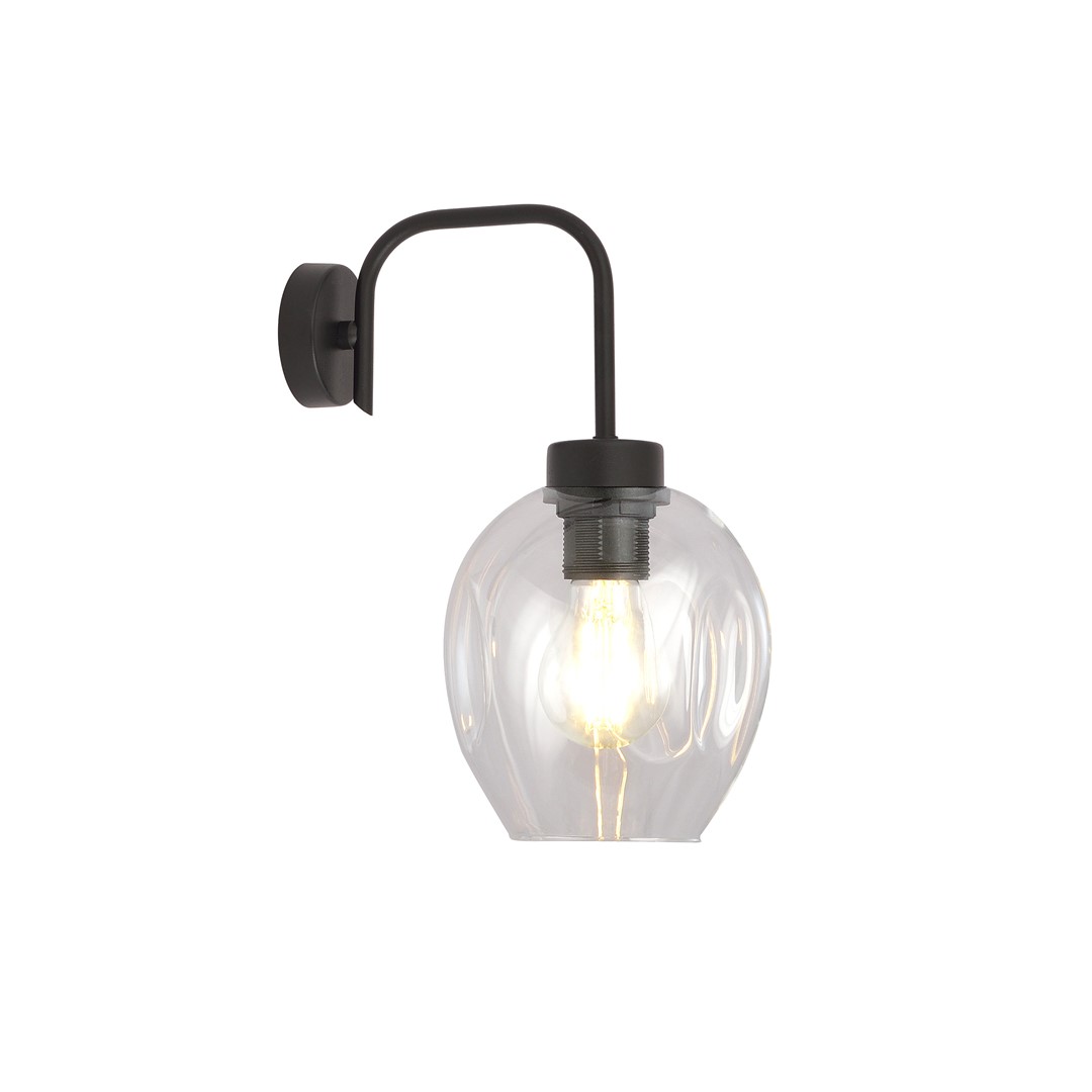 Emibig Zidna lampa LUKKA 230V 15W MAX LED E27 Čelik/ Staklo Crna