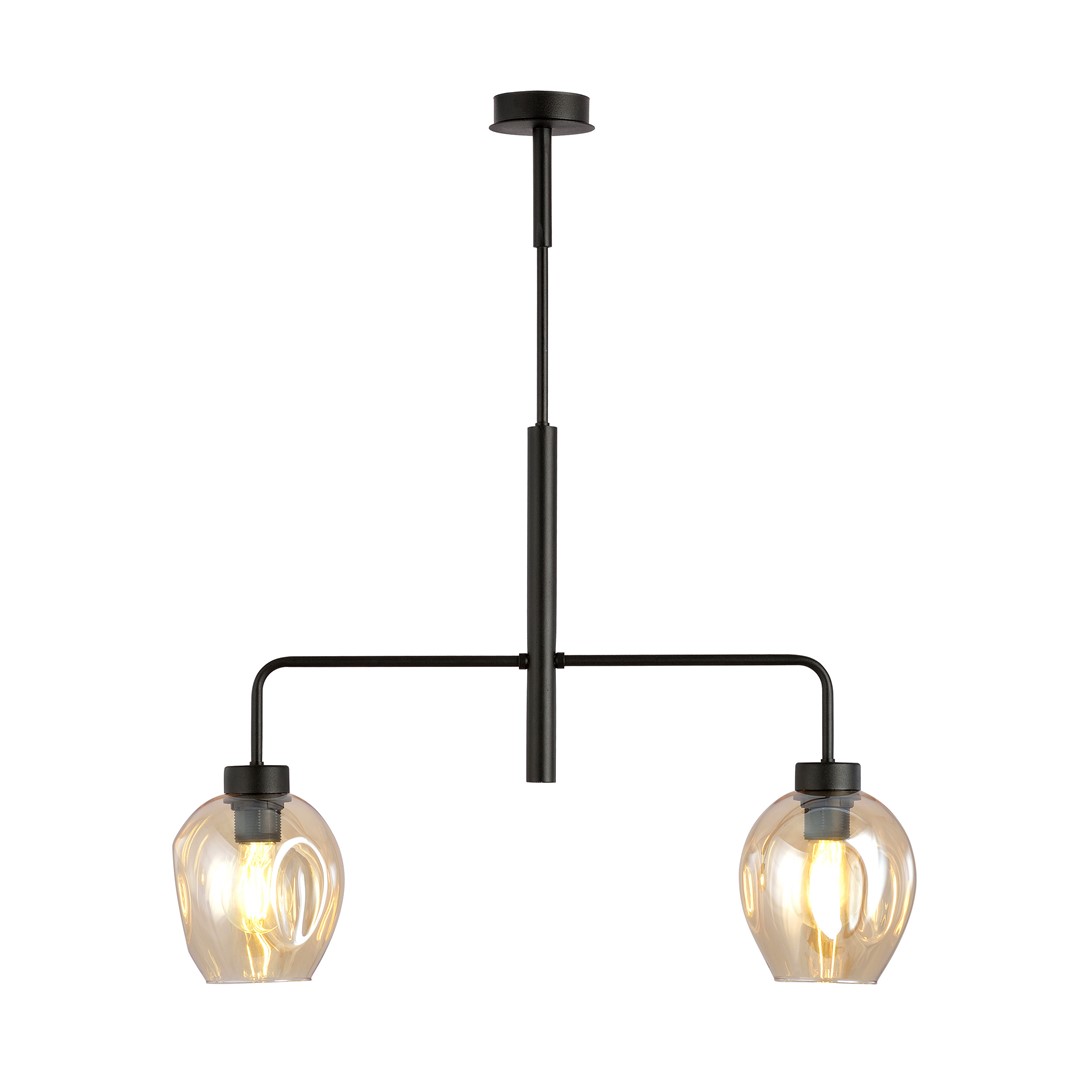 Emibig Visilica LUKKA 230V 15W MAX LED E27 Čelik/ Staklo Crna
