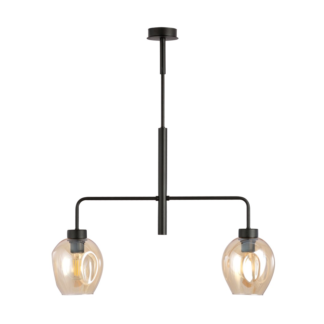 Emibig Visilica LUKKA 230V 15W MAX LED E27 Čelik/ Staklo Crna
