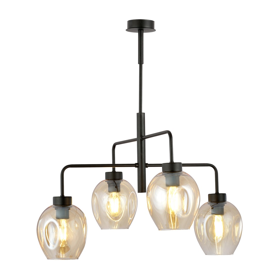 Emibig Visilica LUKKA 230V 15W MAX LED E27 Čelik/ Staklo Crna