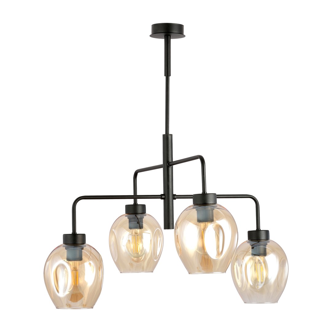 Emibig Visilica LUKKA 230V 15W MAX LED E27 Čelik/ Staklo Crna