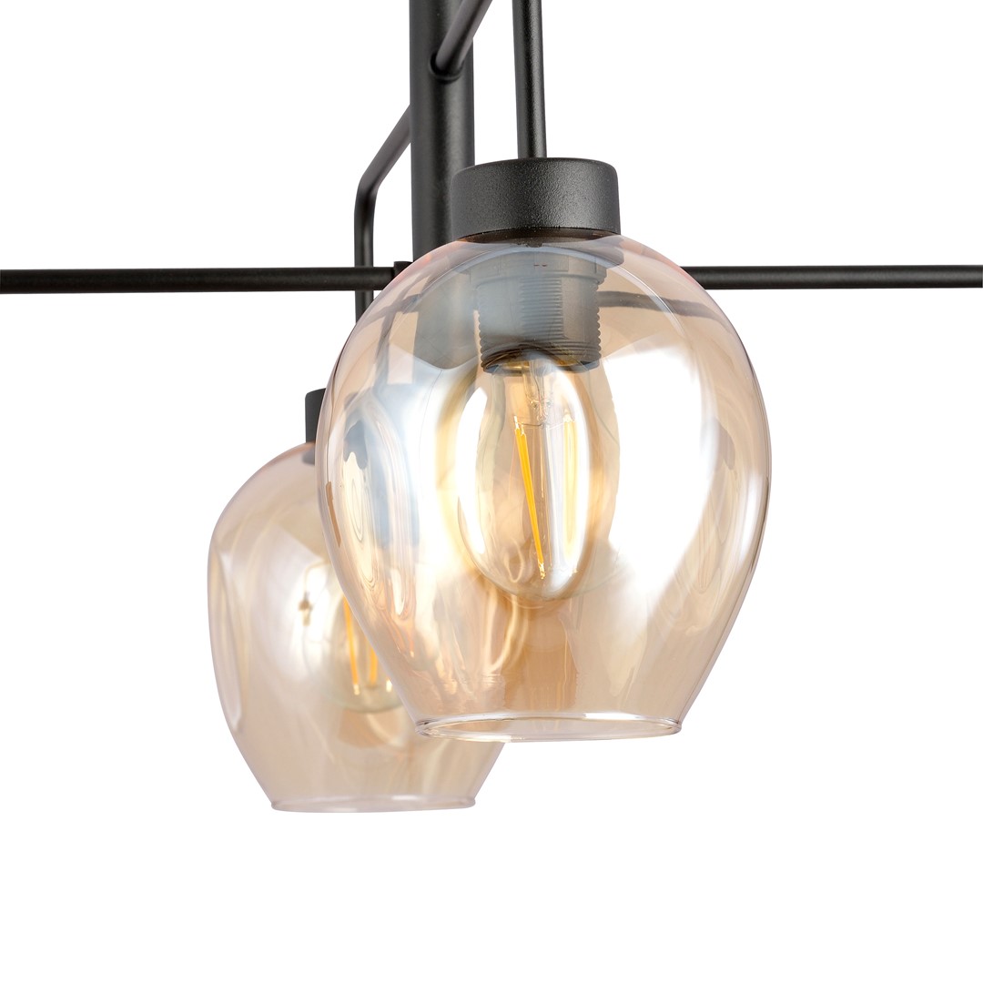 Emibig Visilica LUKKA 230V 15W MAX LED E27 Čelik/ Staklo Crna