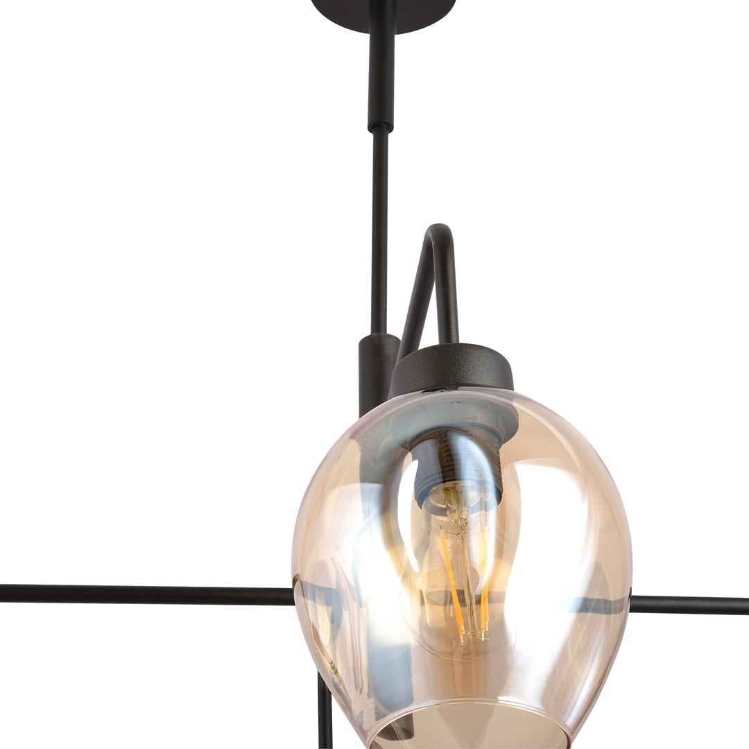 Emibig Visilica LUKKA 230V 15W MAX LED E27 Čelik/ Staklo Crna