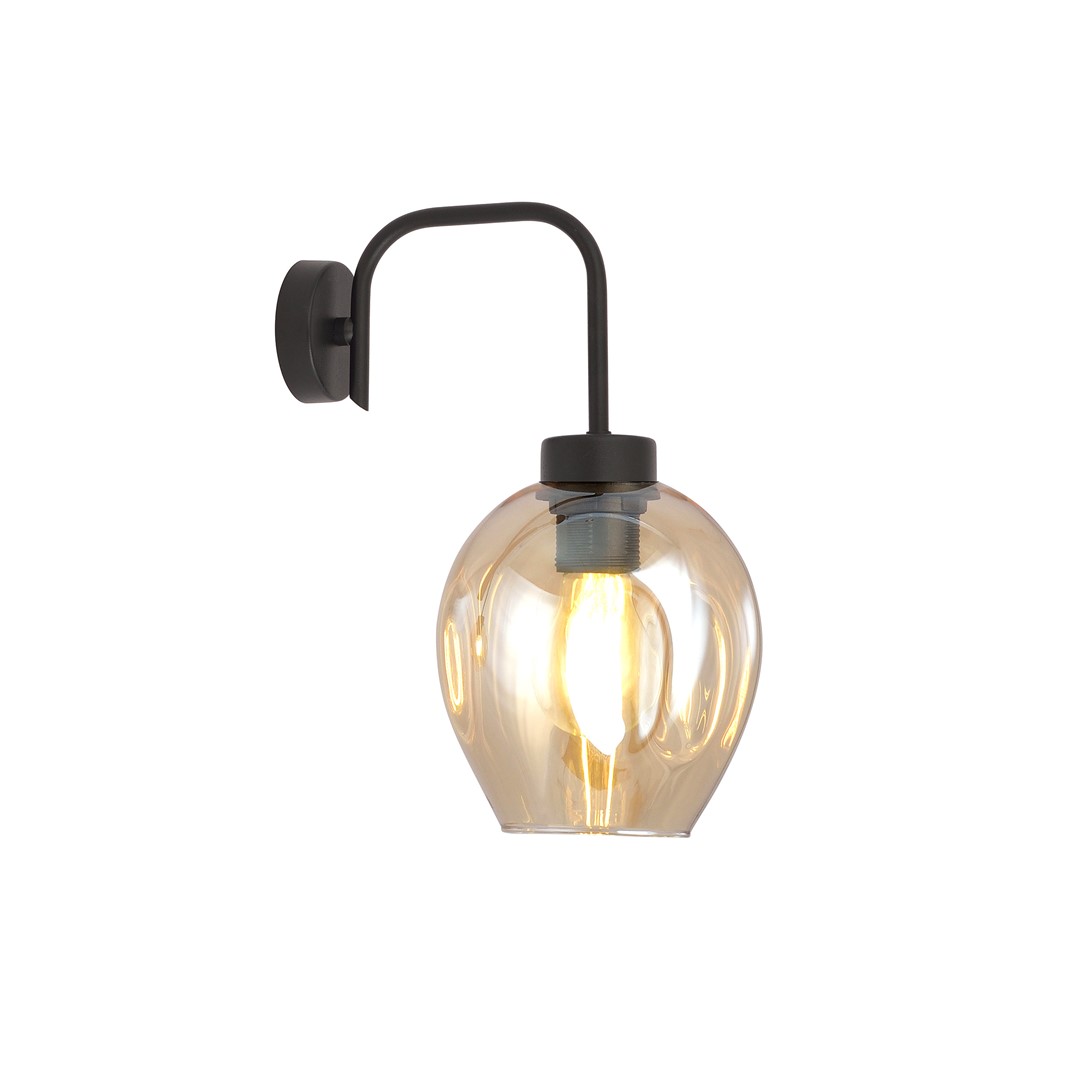 Emibig Zidna lampa LUKKA 230V 15W MAX LED E27 Čelik/ Staklo Crna