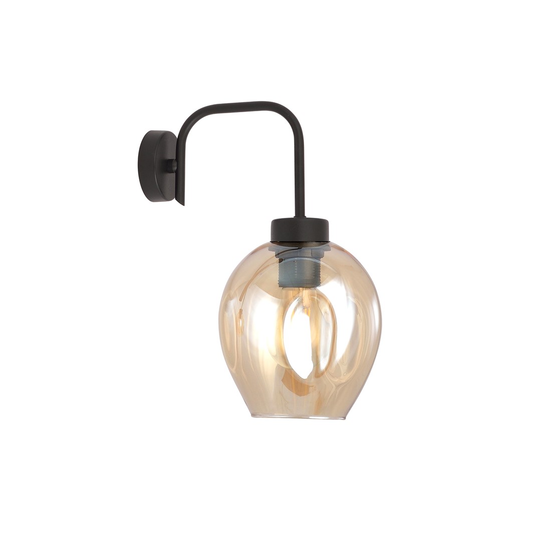 Emibig Zidna lampa LUKKA 230V 15W MAX LED E27 Čelik/ Staklo Crna