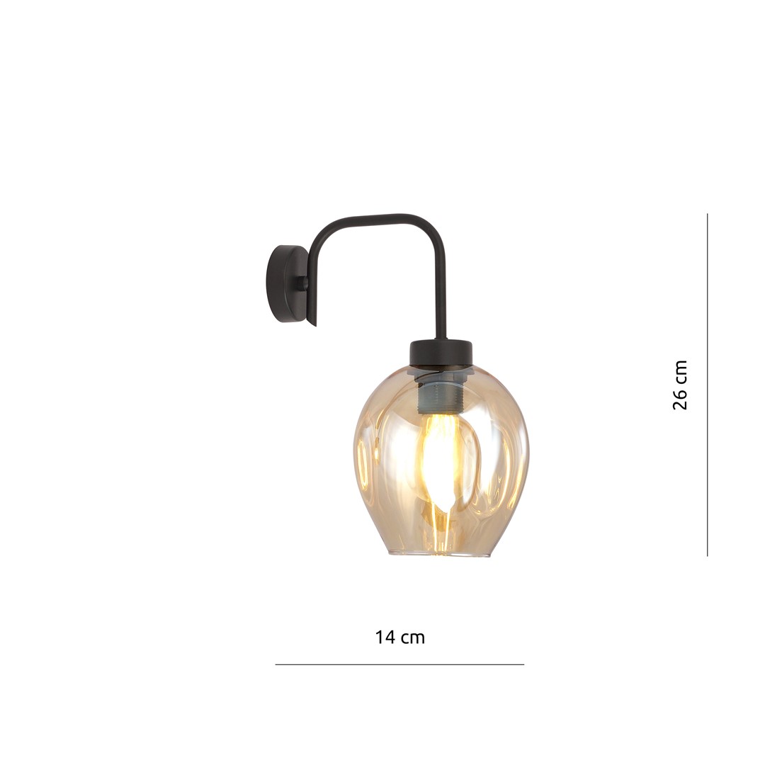 Emibig Zidna lampa LUKKA 230V 15W MAX LED E27 Čelik/ Staklo Crna