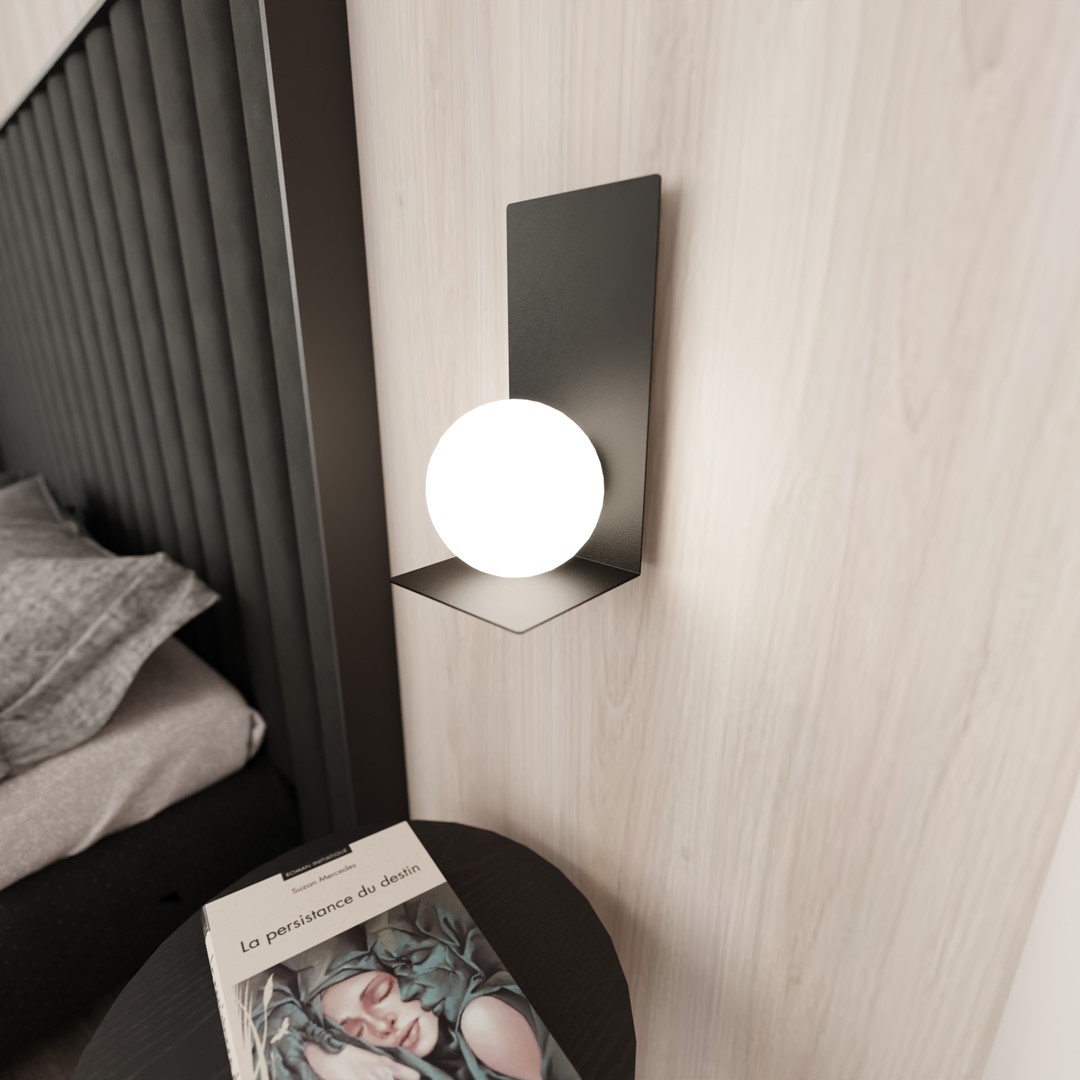Emibig Zidna lampa FORM 230V 10W MAX LED E14 Čelik/ Staklo Crna