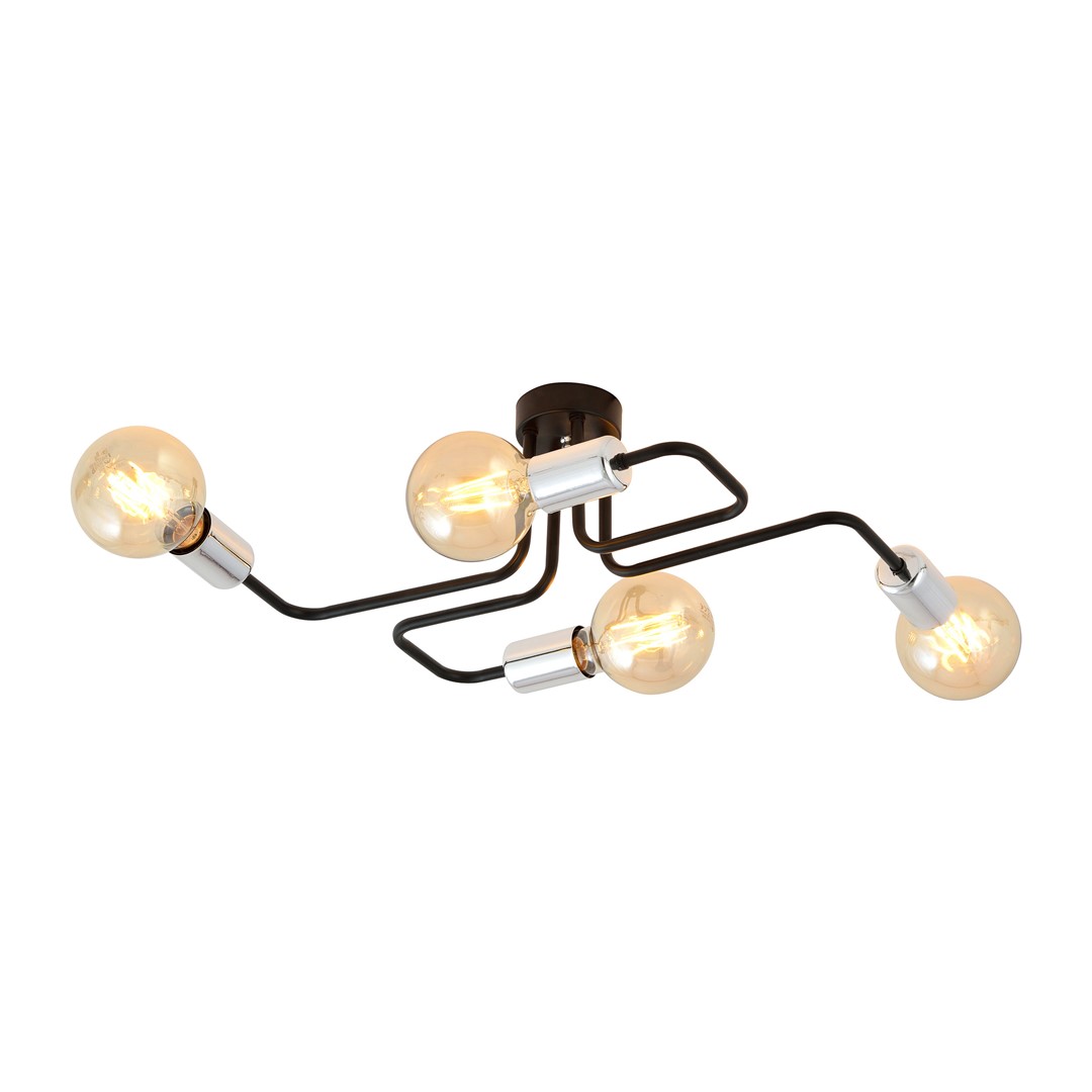 Emibig Stropna svjetiljka VEKEN 230V 15W MAX LED E27 Čelik Crna/ Srebrna