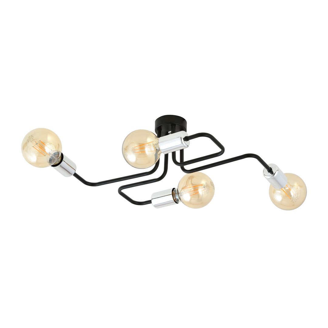 Emibig Stropna svjetiljka VEKEN 230V 15W MAX LED E27 Čelik Crna/ Srebrna