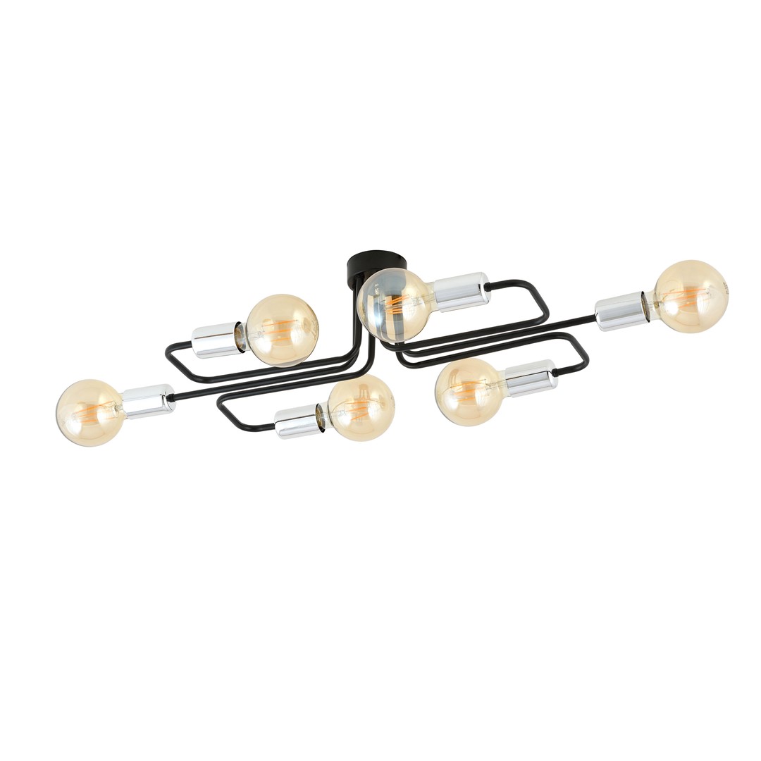 Emibig Stropna svjetiljka VEKEN 230V 15W MAX LED E27 Čelik Crna/ Srebrna