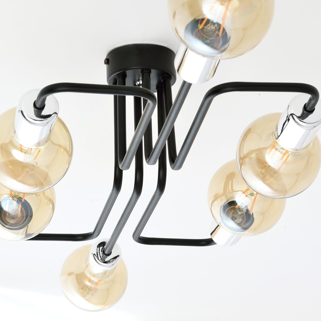 Emibig Stropna svjetiljka VEKEN 230V 15W MAX LED E27 Čelik Crna/ Srebrna