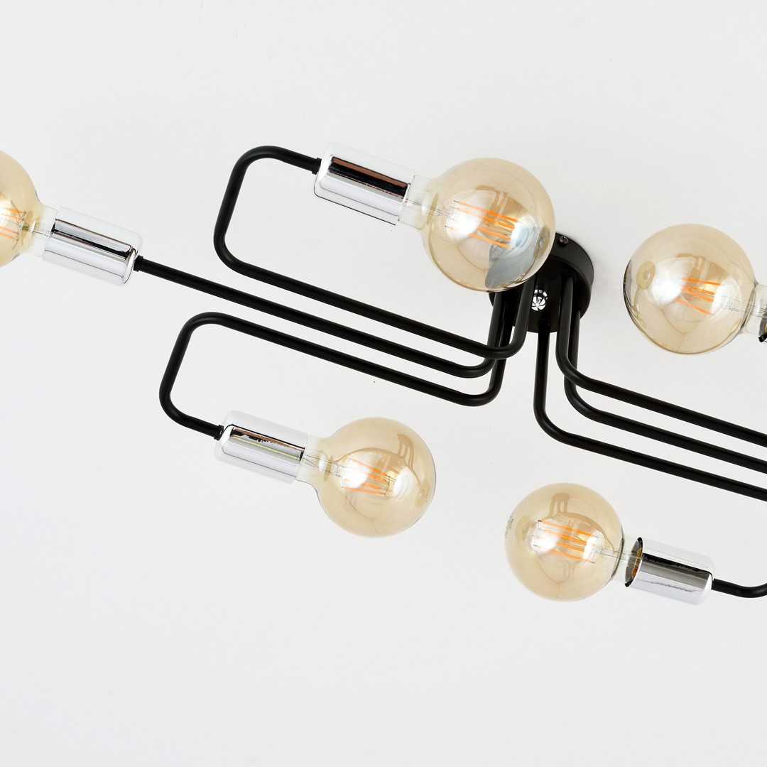 Emibig Stropna svjetiljka VEKEN 230V 15W MAX LED E27 Čelik Crna/ Srebrna