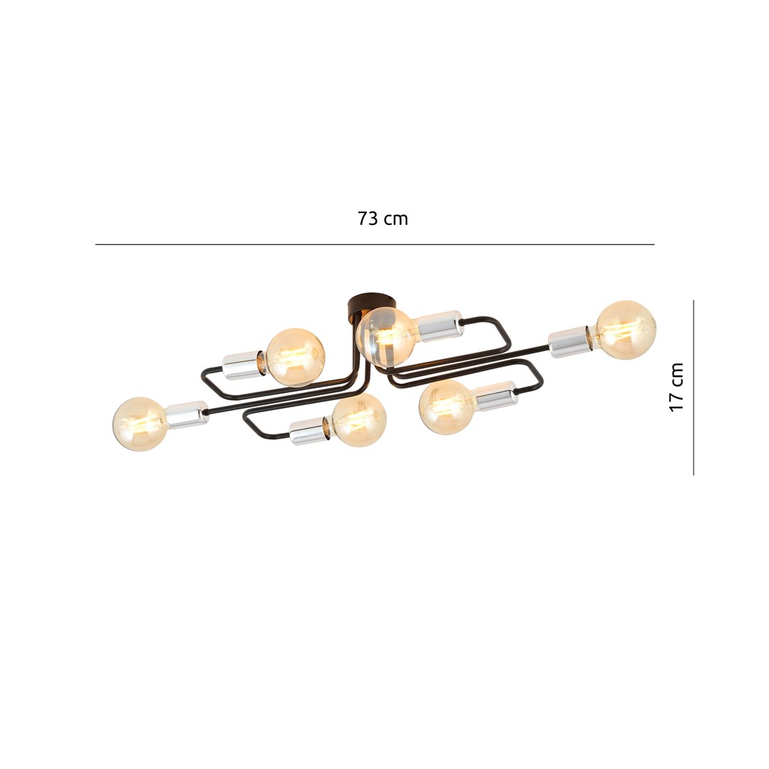 Emibig Stropna svjetiljka VEKEN 230V 15W MAX LED E27 Čelik Crna/ Srebrna