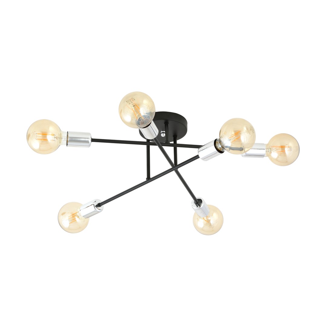 Emibig Stropna svjetiljka VEKEN 230V 15W MAX LED E27 Čelik Crna/ Srebrna